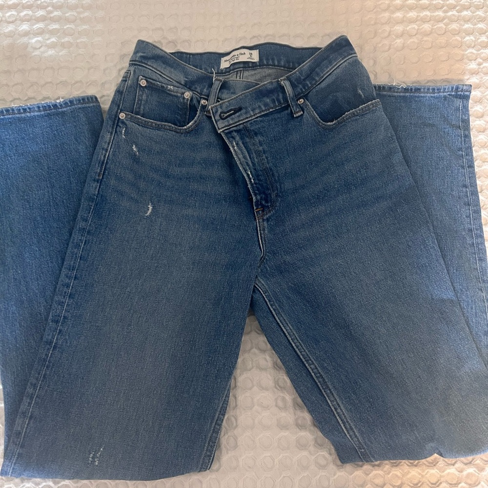 Abercrombie & Fitch Blue Straight Leg Jeans - Picture 9 of 13